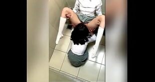 Two Lesbian Students Fucking in the School Bathroom