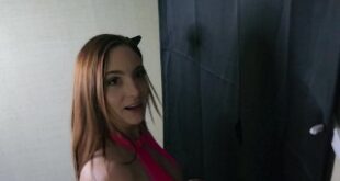 A complete stranger cums on my tits at my hotel gloryhole