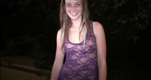 Cute teen girl Alexis Crystal going to join a public sex gang bang dogging orgy