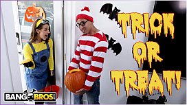 BANGBROS - Trick Or Treat, Smell Evelin Stone's Feet. Bruno Gives Her Something Goo