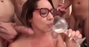 Suzy Slut fucking in the cup with a bunch of men and her friend Izabel Payva