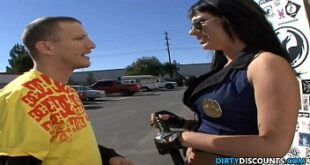 Busty titfucked ladycop jizzed on oiled tits