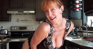 Cute redhead milf cooking and teasing us